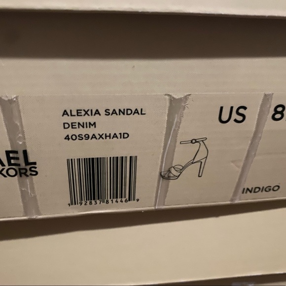 MICHAEL KORS Women's ALEXIA Denim Sandal size:8 - Picture 2 of 5